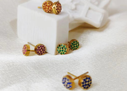 Birthstone Stud Earrings with Zircon Rhinestone – Personalized Elegance