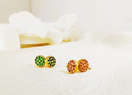 Birthstone Stud Earrings with Zircon Rhinestone – Personalized Elegance