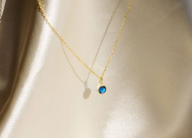 Birthstone Diamond Pendant Necklace